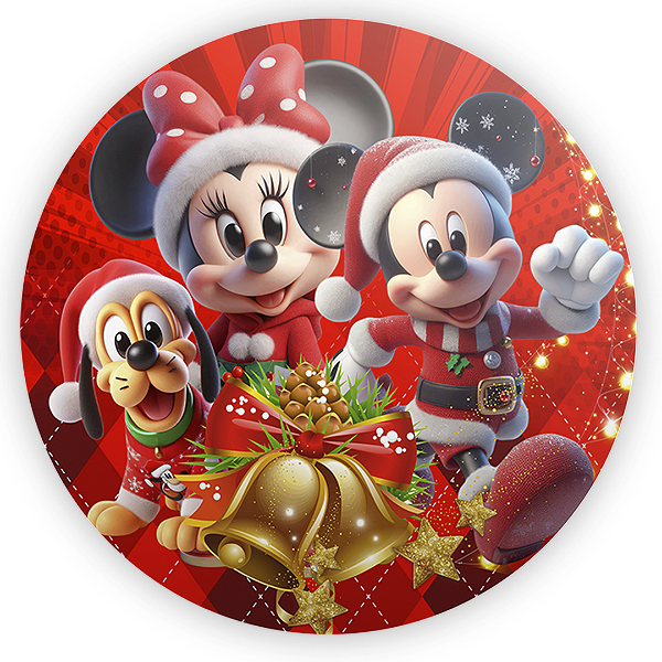 Painel Redondo - Mickey Natal - Sublimado 3D