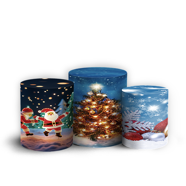 Trio Cilindro - Natal - Sublimado 3D