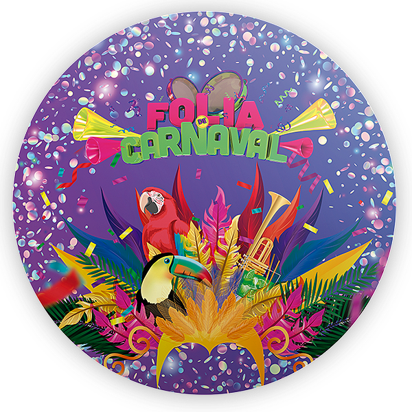 Painel Redondo - Carnaval - Sublimado 3D