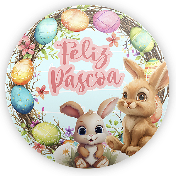 Painel Redondo - Páscoa - Sublimado 3D