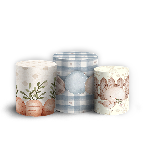 Trio Cilindro - Páscoa - Sublimado 3D