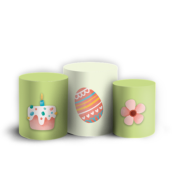 Trio Cilindro - Pascoa - Sublimado 3D
