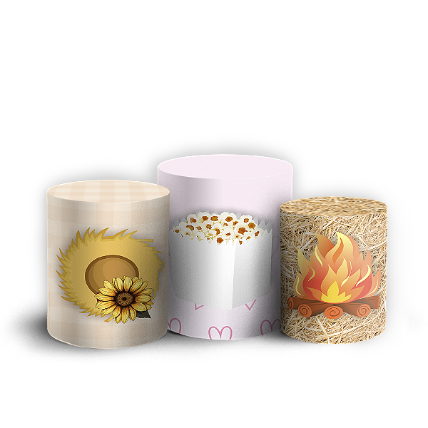 Trio Cilindro - Festa Junina - Sublimado 3D