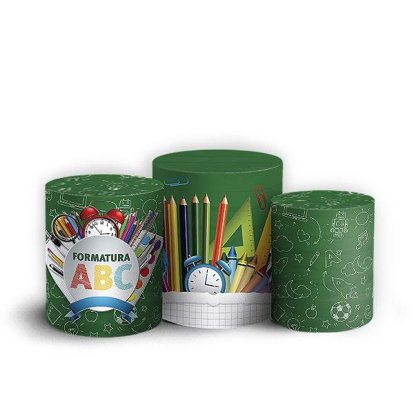 Trio Cilindro Sublimado 3D - Formatura ABC