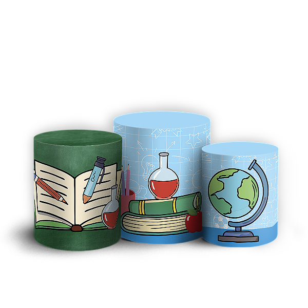 Trio Cilindro Sublimado 3D - Volta as Aulas