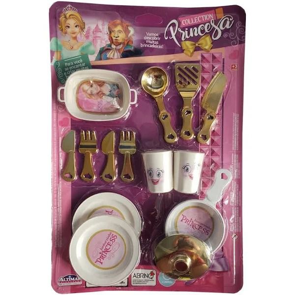Brinquedo Kit Cozinha Infantil Collection Princesa 14 Peças