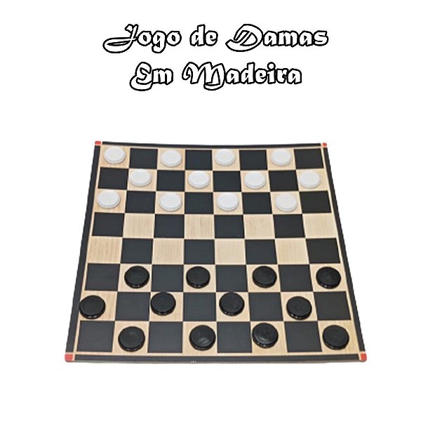 Jogo de Damas em Madeira Coluna