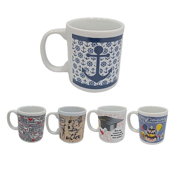 Caneca de Porcelana 280 ml Com Frases - Porcelana Líder