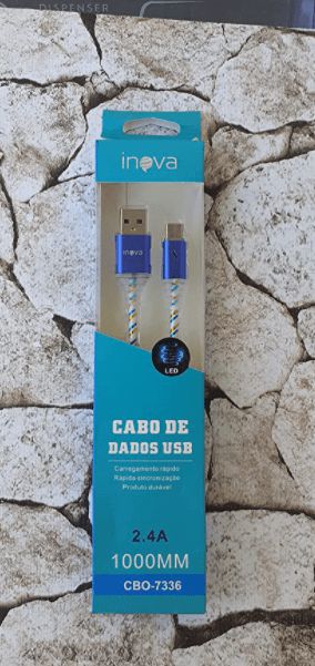 Cabo de Dados USB Tipo - C 2.4  1 Metro - Luminoso - Inova