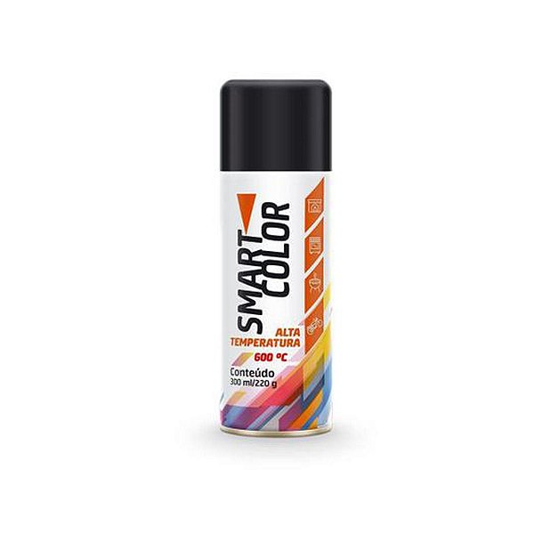 Tinta Spray Smart Color Preto Alta Temperatura 300ml
