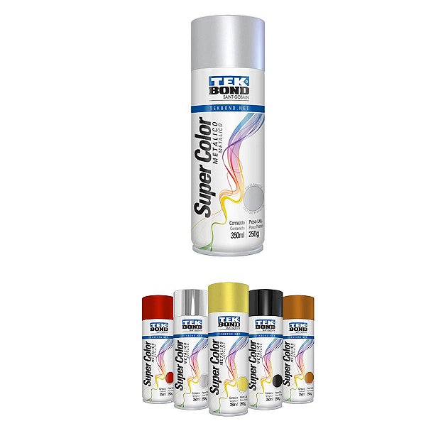 Tinta Spray Super Color TEKBOND Metalico 350ml
