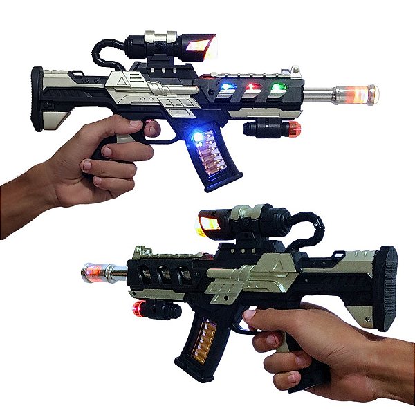 Brinquedo Arma Metralhadora Infantil Com Som E Luzes