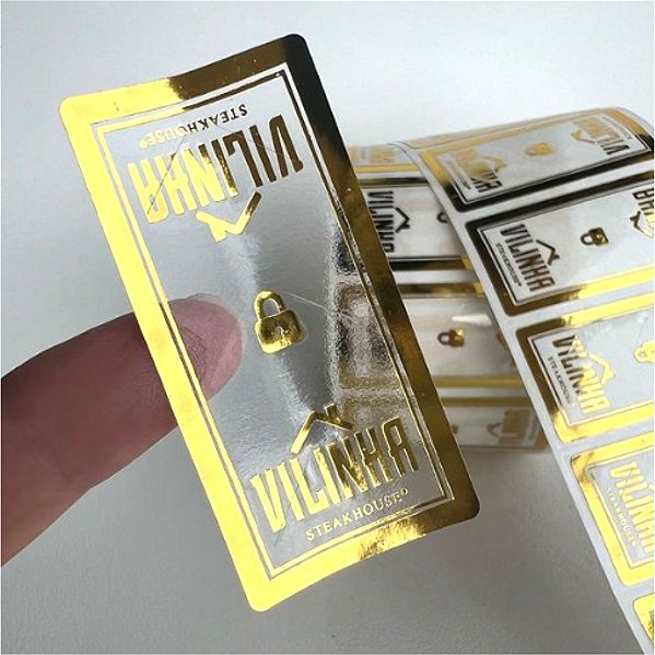 Adesivo 3,5x6cm com HotStamping