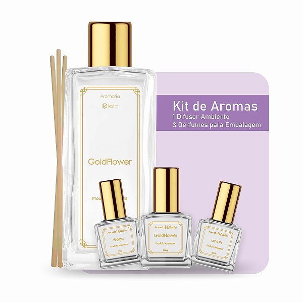 Kit 3 Aromas 30ml + 1 Difusor 100ml
