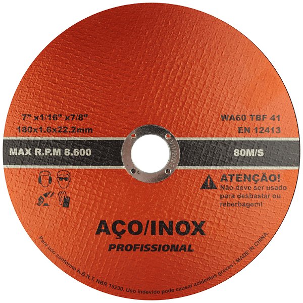 Disco de corte para aço/inox 7” A60