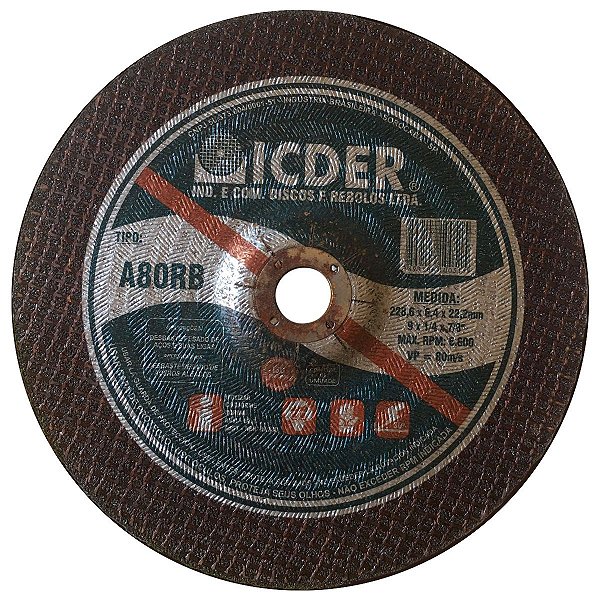 Disco de desbaste para materiais ferrosos 9” A80 ICDER