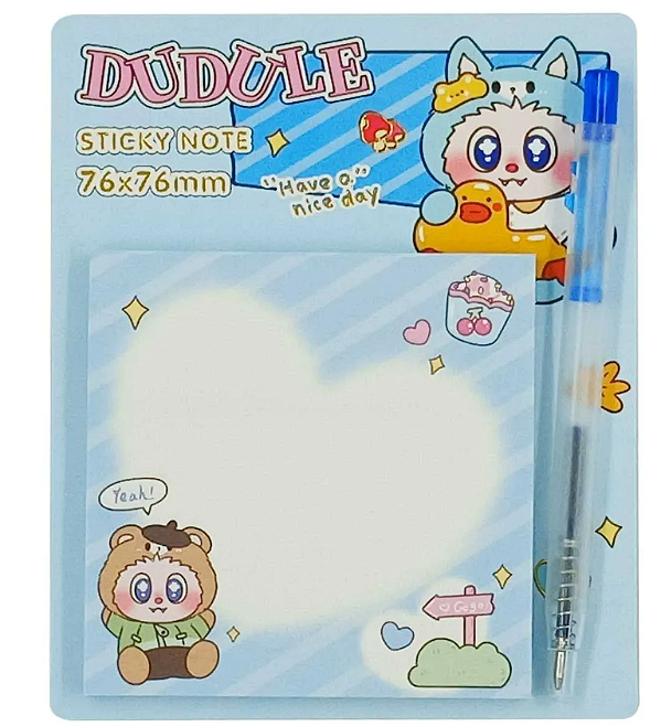 Bloco de Anotação Adesivo com Caneta Dudule