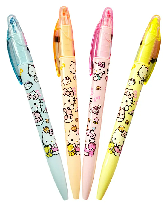 Caneta com Marca Texto Turma da Hello Kitty