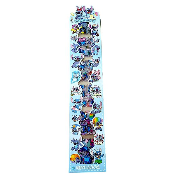 Cartela com 450 Adesivos Stitch