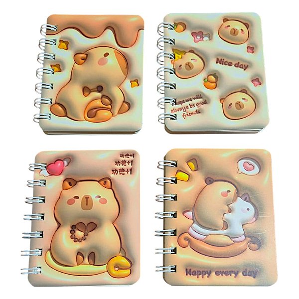 Mini Caderneta Capivara – 10 x 10 cm, 80 Páginas