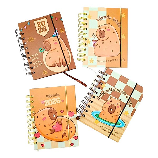 Agenda 2026 Compacta 11x15,2 cm – Papelaria Fofa para Organização Diária