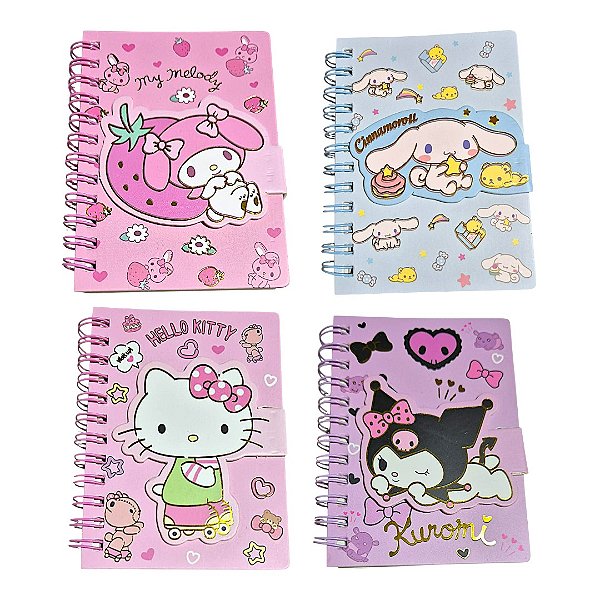 Mini Caderno Hello Kitty com Fecho Magnético – 60 Folhas