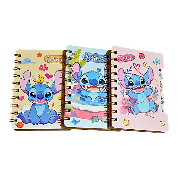 Caderno Cartonado Stitch com Divisórias Decoradas