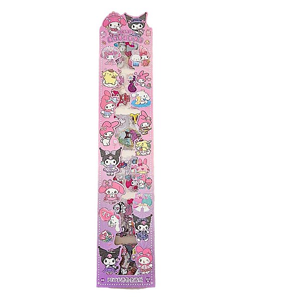 Cartela 100 Adesivos Turma da Hello kitty Sanrio Fofa Papelaria Planner Scrapbook