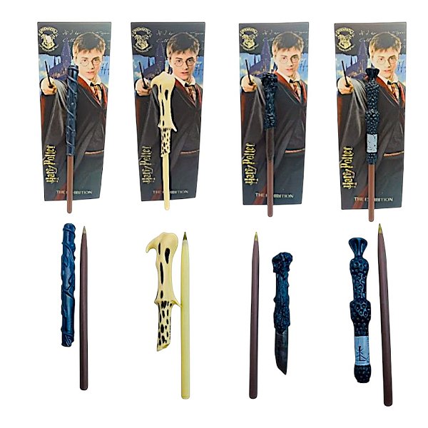 Caneta Varinha Harry Potter 18cm Escrita Azul Colecionável