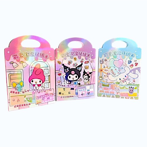Cenário para Montar Sanrio com Adesivos Reutilizáveis My Melody Kuromi Cinnamoroll