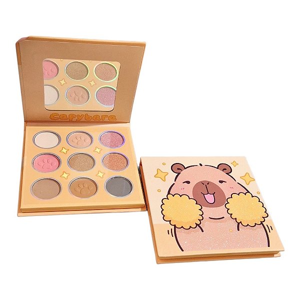 Paleta de Sombras Capivara 9 Cores Cintilante