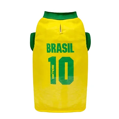 Camiseta Pet Brasil – Roupa para Cachorro e Gato com Abertura para Guia