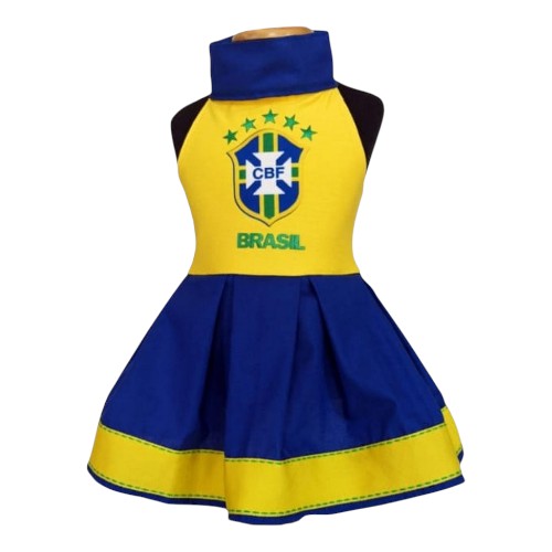 Vestido Pet Seleção Brasileira – Roupa para Cachorro e Gato