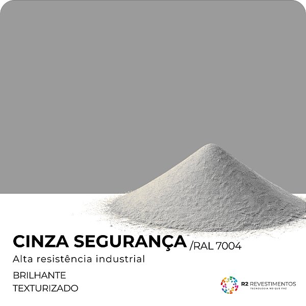 Tinta em Pó Cinza Segurança Brilhante RAL 7004