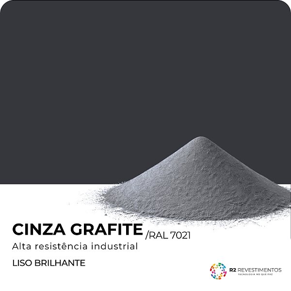 Tinta em Pó Cinza Grafite Brilhante RAL 7021 - 20kg