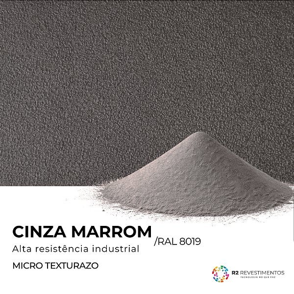Tinta em Pó Cinza Marrom Microtextura RAL 8019 - 20kg