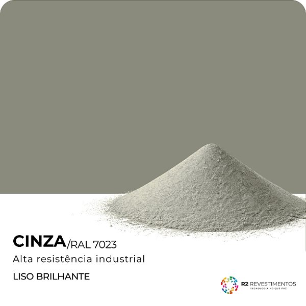 Tinta em pó Cinza Liso Brilhante RAL 7023 - 25kg