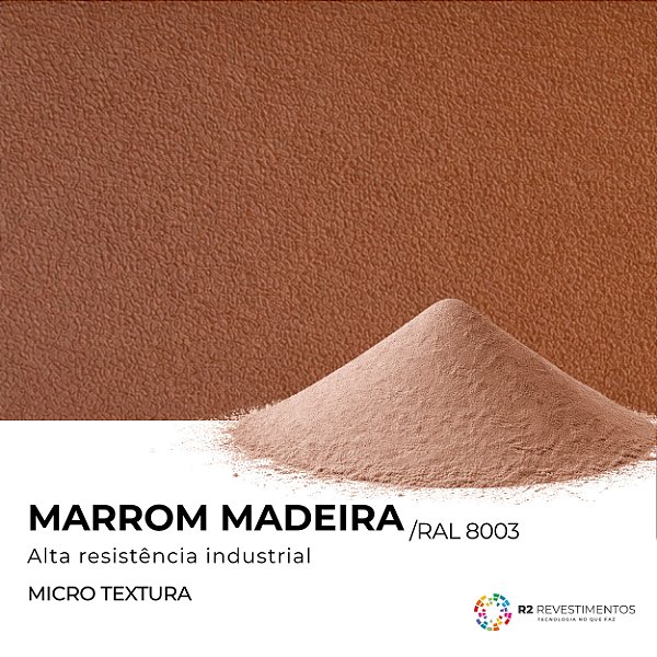 Tinta em Pó Marrom Madeira Microtextura RAL 8003- 20kg