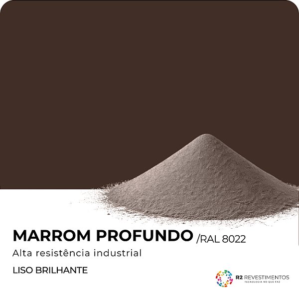 Tinta em Pó Marrom Profundo RAL 8022 - 25kg