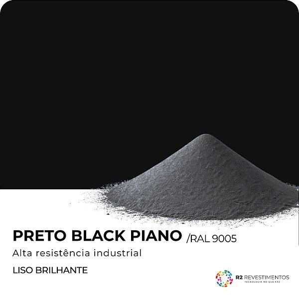 Tinta em Pó Preto Liso Brilhante Black Piano - 25kg