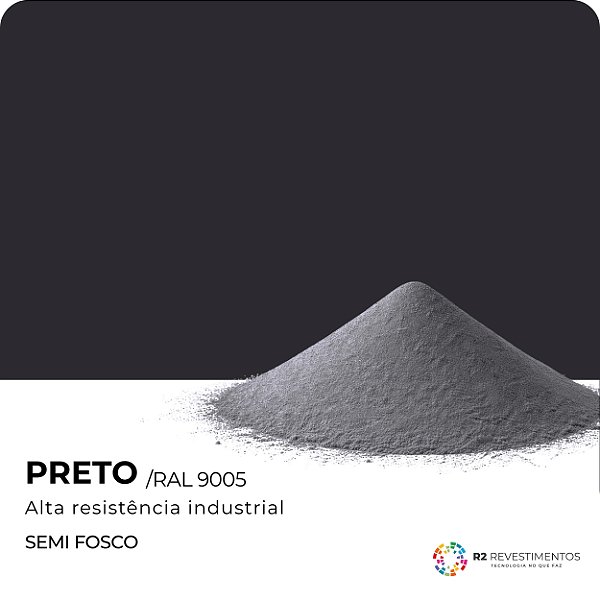 Tinta em Pó Preto Semi Fosco - 20kg