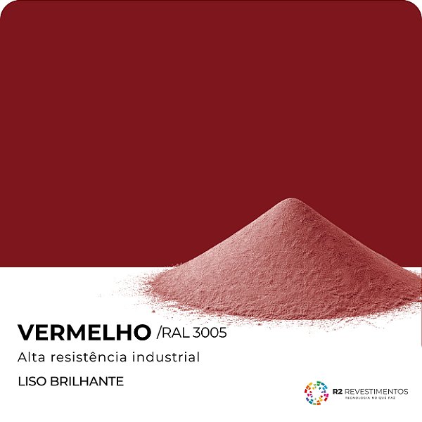 Tinta em Pó Vermelho RAL 3005 - 25kg