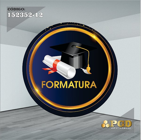 PAINEL REDONDO 1,5 x 1,5 MT -  tema - Formatura Modelo 12 TECIDO EM - HELANCA