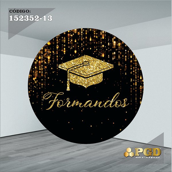 PAINEL REDONDO 1,5 x 1,5 MT -  tema - Formatura Modelo 13 TECIDO EM - HELANCA