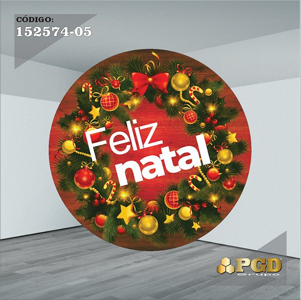 PAINEL REDONDO 1,5 x 1,5 MT -  tema - Natal Modelo 05 TECIDO EM - HELANCA
