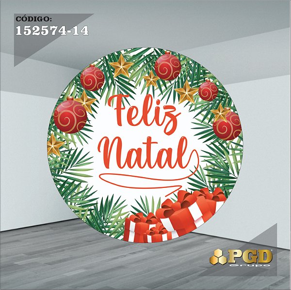 PAINEL REDONDO 1,5 x 1,5 MT -  tema - Natal Modelo 14 TECIDO EM - HELANCA