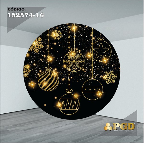 PAINEL REDONDO 1,5 x 1,5 MT -  tema - Natal Modelo 16 TECIDO EM - HELANCA