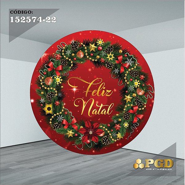 PAINEL REDONDO 1,5 x 1,5 MT -  tema - Natal Modelo 22 TECIDO EM - HELANCA