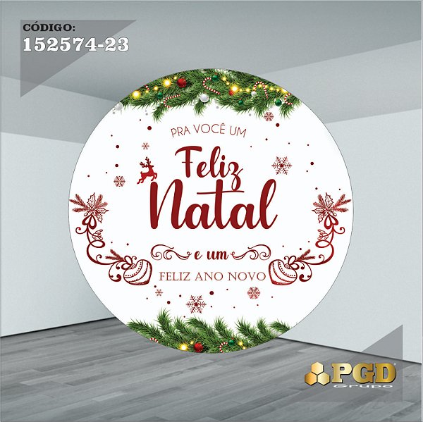 PAINEL REDONDO 1,5 x 1,5 MT -  tema - Natal Modelo 23 TECIDO EM - HELANCA