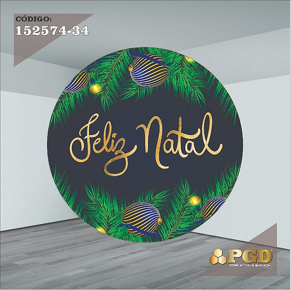 PAINEL REDONDO 1,5 x 1,5 MT -  tema - Natal Modelo 34 TECIDO EM - HELANCA